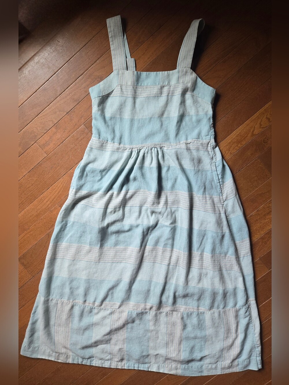 Patagonia Hemp Garden Dress Blue Small Blue And White Button Back Twirl Midi